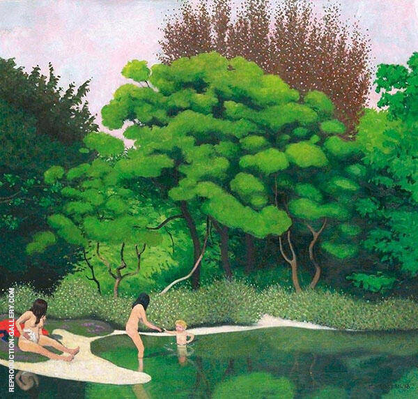 Bathers In The Woods by Felix Vallotton | Oil Painting Reproduction