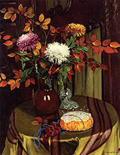 Chrysanthemums and Autumn Foliage 1922 By Felix Vallotton