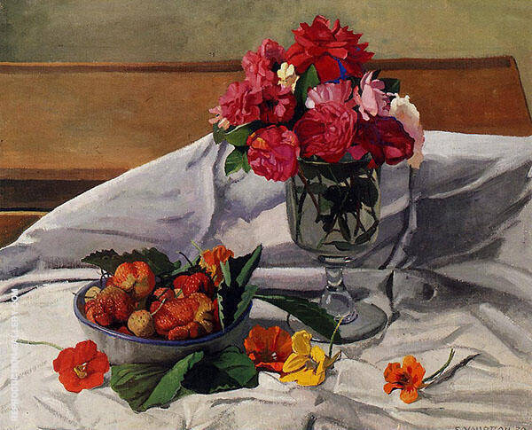 Flowers and Strawberries 1920 | Oil Painting Reproduction