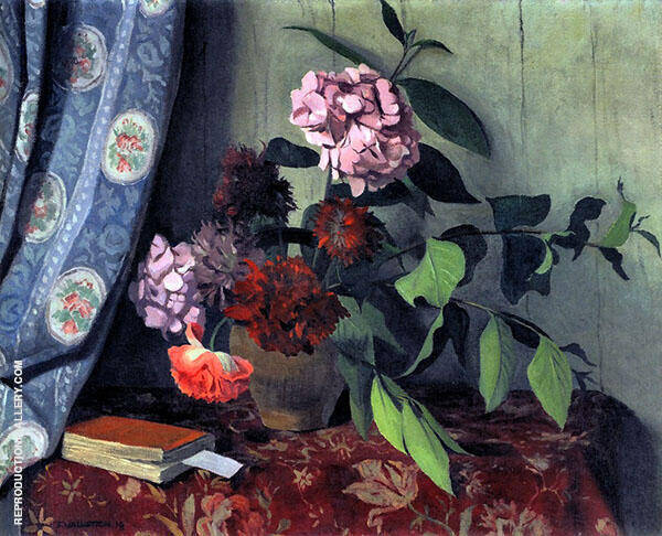 Hydrangea and Poppies by Felix Vallotton | Oil Painting Reproduction