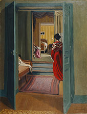 Interior with Woman in Red 1903 By Felix Vallotton