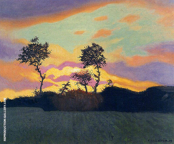 Landscape at Sunset 1919 by Felix Vallotton | Oil Painting Reproduction