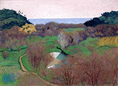 Landscape at Villeneuve Loubet By Felix Vallotton