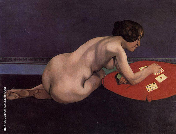 Nude Playing Cards 1912 by Felix Vallotton | Oil Painting Reproduction