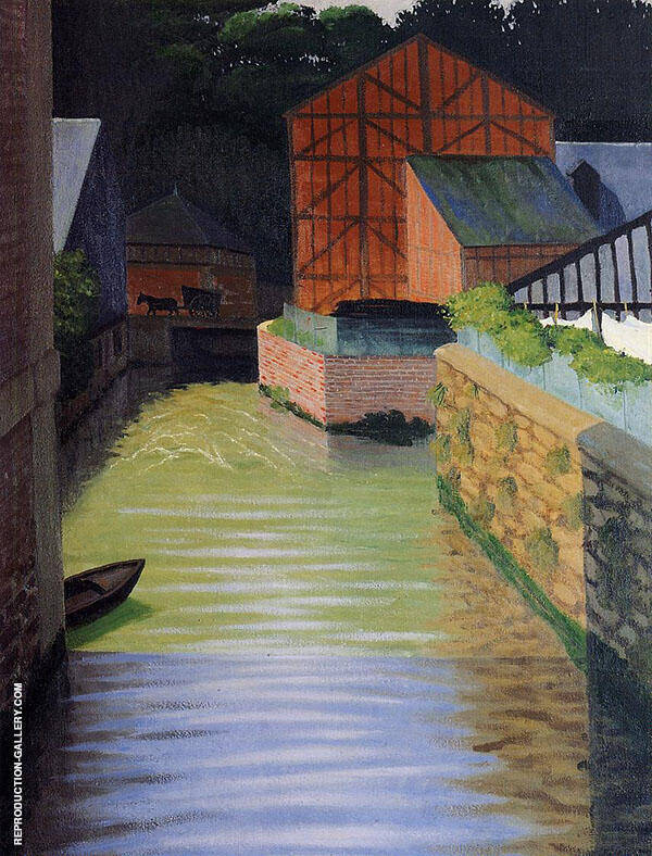 Part of The Town of Pont Audemer 1922 | Oil Painting Reproduction