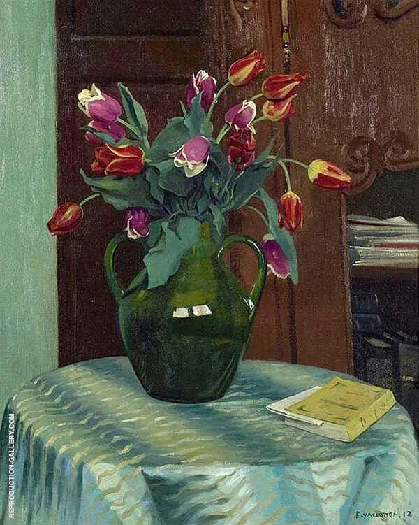 Pink and Red Tulips By Felix Vallotton