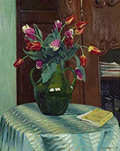 Pink and Red Tulips By Felix Vallotton