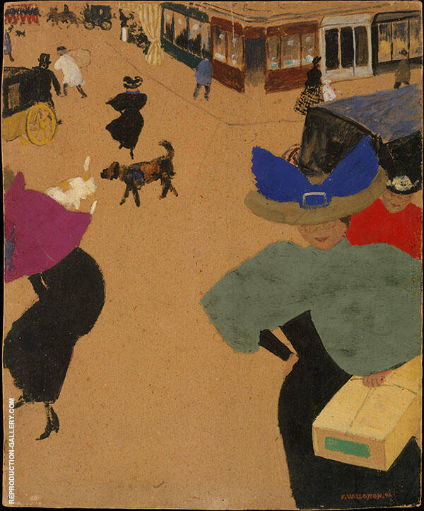 Street Scene in Paris 1895 by Felix Vallotton | Oil Painting Reproduction