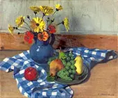 Sunflowers Pears and Grapes By Felix Vallotton