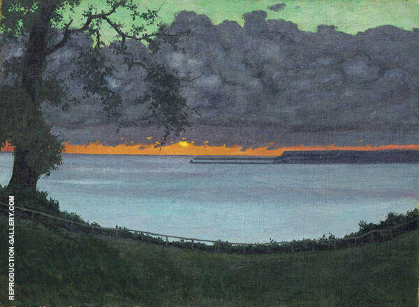 Sunset at Grace orange and Green Sky 1918 | Oil Painting Reproduction