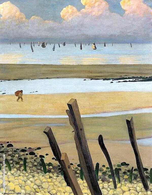 The Sea at Low Tide Villerville By Felix Vallotton