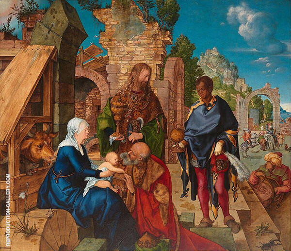 Durer The Adoration of the Magi 1504 Wood Framed Canvas Print Repro 8x10