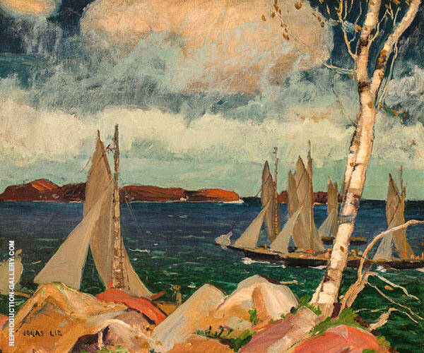 Yachting on The Maine Coast by Jonas Lie | Oil Painting Reproduction