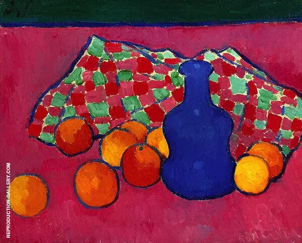 Blue Vase with Oranges By Alexej von Jawlensky
