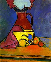 Brown Jug with Fruit By Alexej von Jawlensky