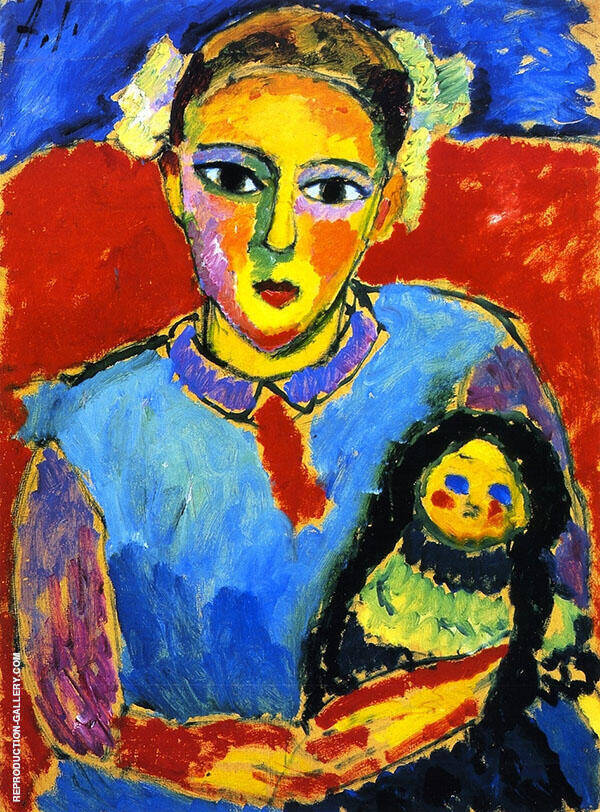 Child with Doll by Alexej von Jawlensky | Oil Painting Reproduction