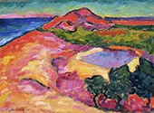 Coast Scene with Red Hill By Alexej von Jawlensky
