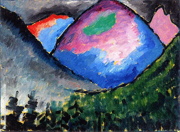 Colored Mountain in The Valley near Oberstdorf By Alexej von Jawlensky