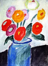 Dahlias in a Glass Jar By Alexej von Jawlensky