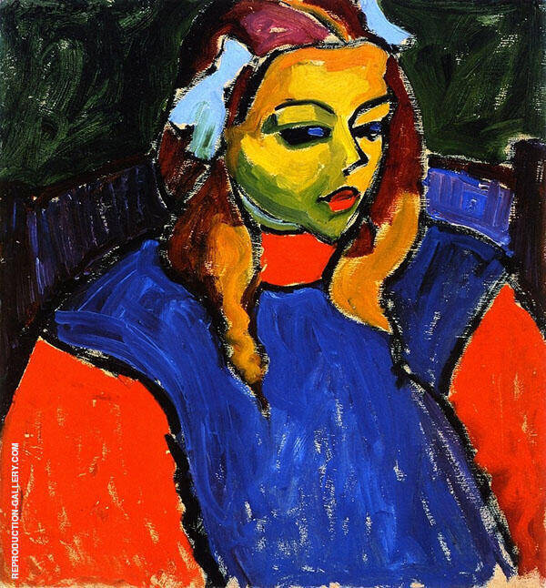 Girl with Green Face by Alexej von Jawlensky | Oil Painting Reproduction