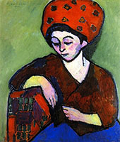 Helene in Colored Turban By Alexej von Jawlensky