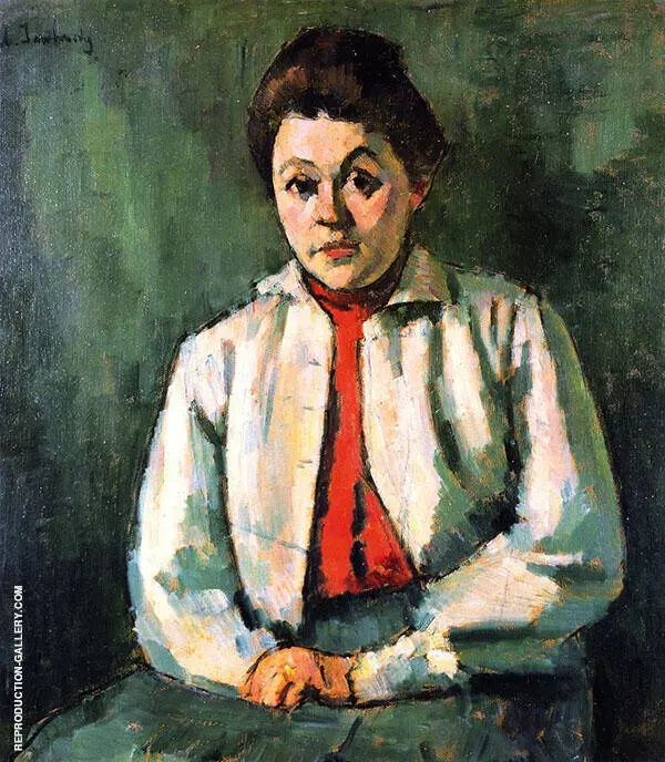 Helene in Red Waistcoat By Alexej von Jawlensky