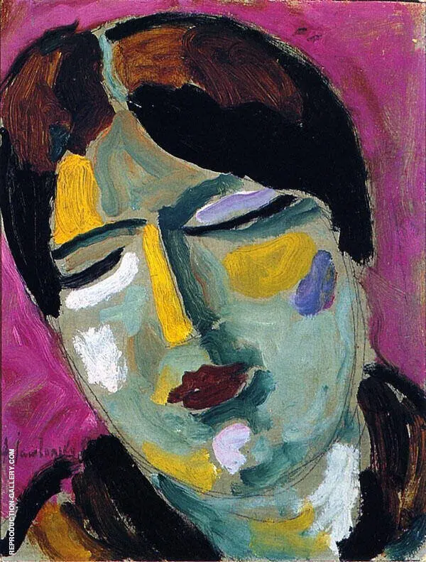 Mystical Head Dreaming Woman By Alexej von Jawlensky