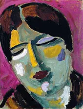 Mystical Head Dreaming Woman By Alexej von Jawlensky