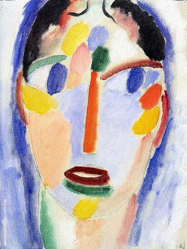 Mystical Head Head in Blue By Alexej von Jawlensky