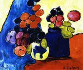on Red Cloth By Alexej von Jawlensky