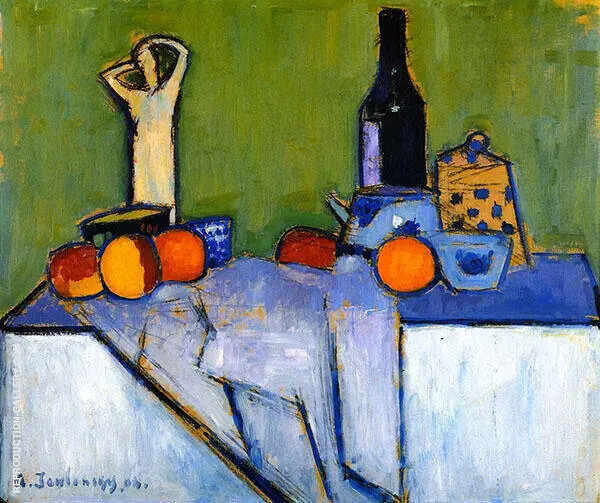 Still Life with Figure By Alexej von Jawlensky