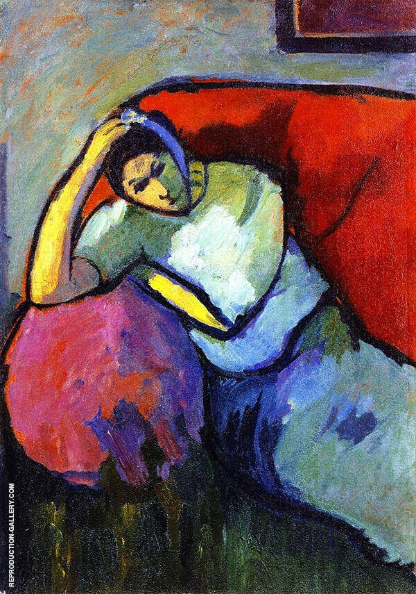 Sitting Woman by Alexej von Jawlensky | Oil Painting Reproduction
