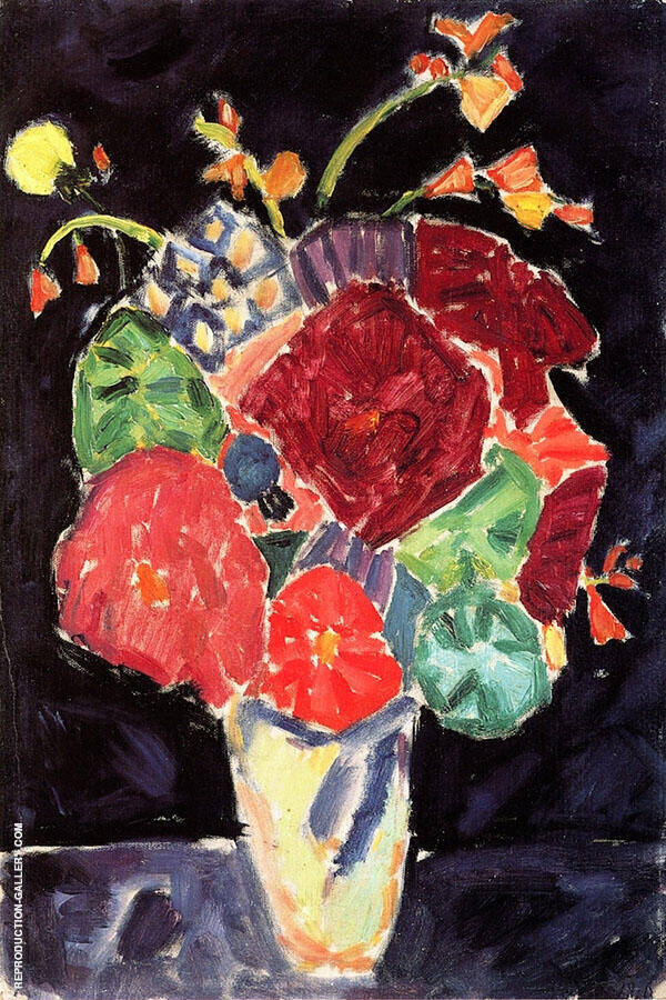 Still LIfe on Black by Alexej von Jawlensky | Oil Painting Reproduction
