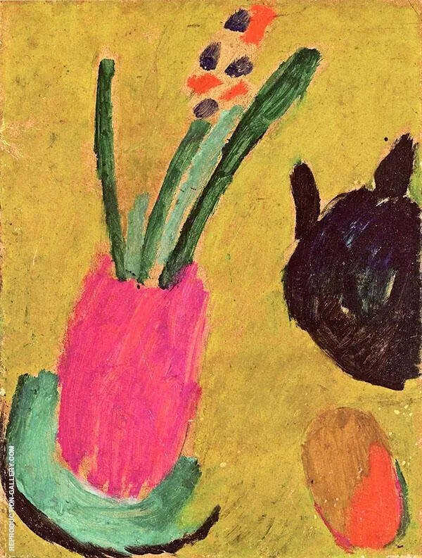 Still Life with Cat and Pineapple By Alexej von Jawlensky
