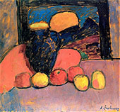 Still Life with Fruit and Jug By Alexej von Jawlensky