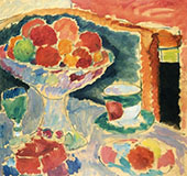 Still Life with Fruit Stand Bohemian Glass and Empire Cup By Alexej von Jawlensky