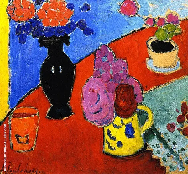 Still Life with Vase and Jug By Alexej von Jawlensky