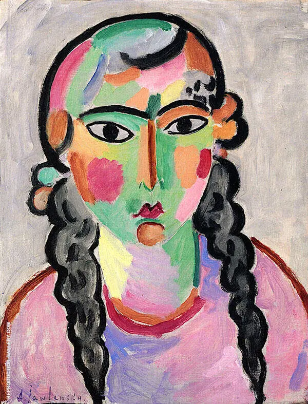 The Pale Girl with Grey Braids By Alexej von Jawlensky