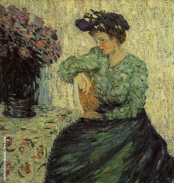 Young Woman with Bunch of Lilacs By Alexej von Jawlensky