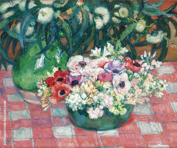 Anemones and Eucalyptus | Oil Painting Reproduction