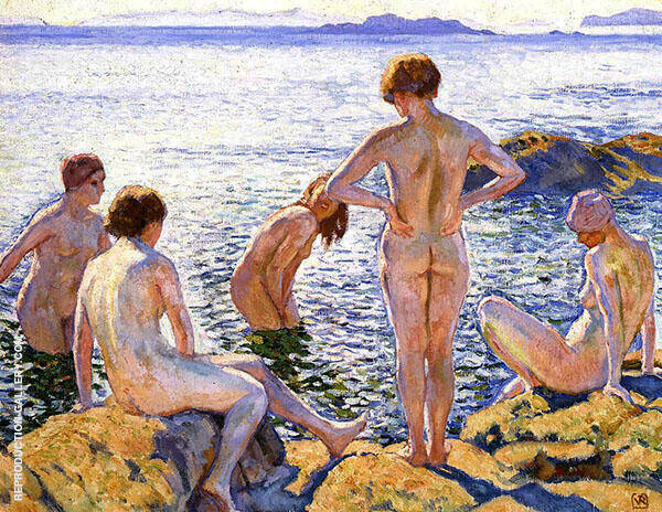 Bathers 1920 by Theo van Rysselberghe | Oil Painting Reproduction