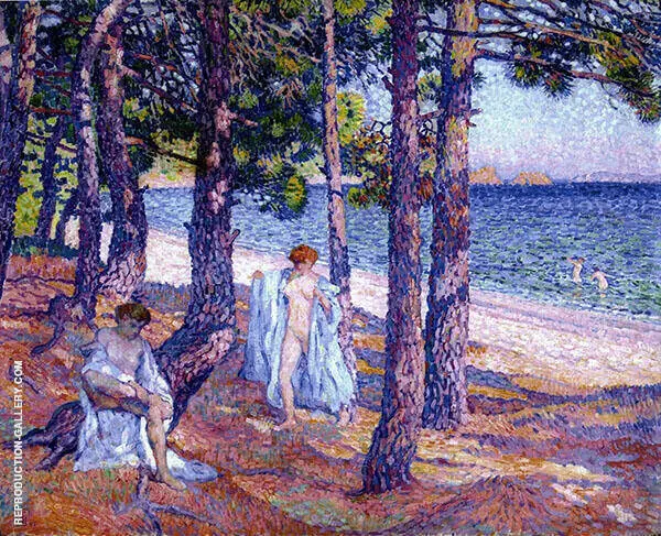 Bathers under The Pines at Cavalliere By Theo van Rysselberghe