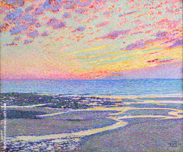 Beach at Low Tide Ambleteuse Evening 1900 | Oil Painting Reproduction