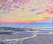 Beach at Low Tide Ambleteuse Evening 1900 By Theo van Rysselberghe