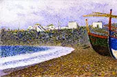 Boats on The Shore By Theo van Rysselberghe