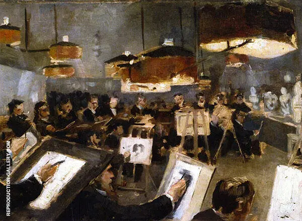 Drawing Class at The Academy By Theo van Rysselberghe