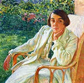 Elizabeth van Rysselberghe in a Cane Chair By Theo van Rysselberghe