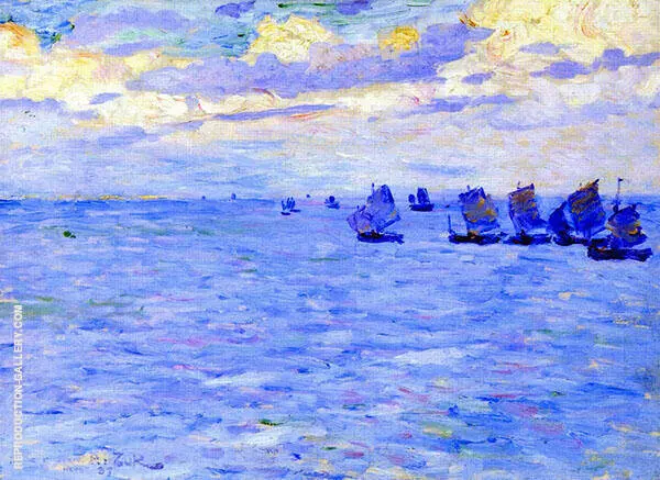 Fishing Boats Setting Sail By Theo van Rysselberghe