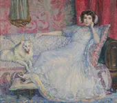 Lady in White Portrait of Madame Helene Keller 1907 By Theo van Rysselberghe