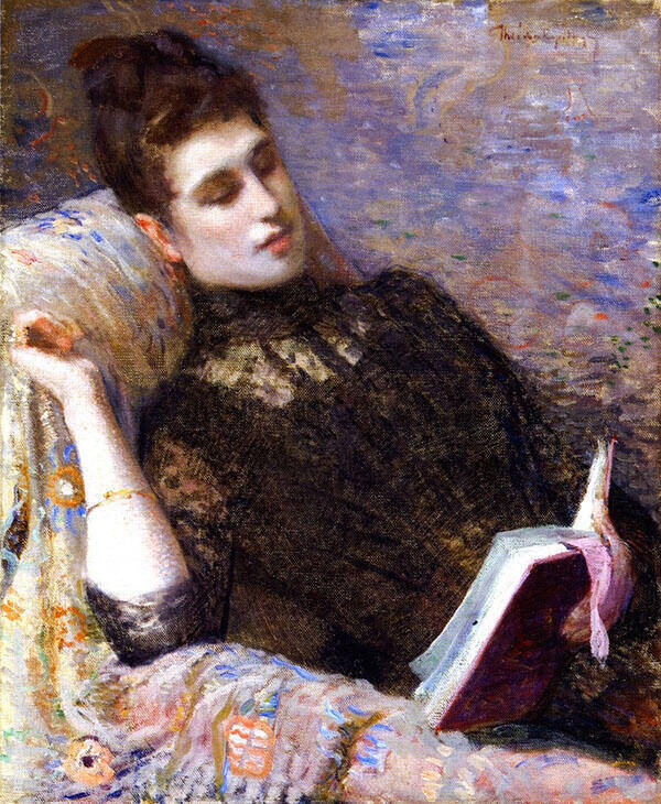 Lady Reading by Theo van Rysselberghe | Oil Painting Reproduction